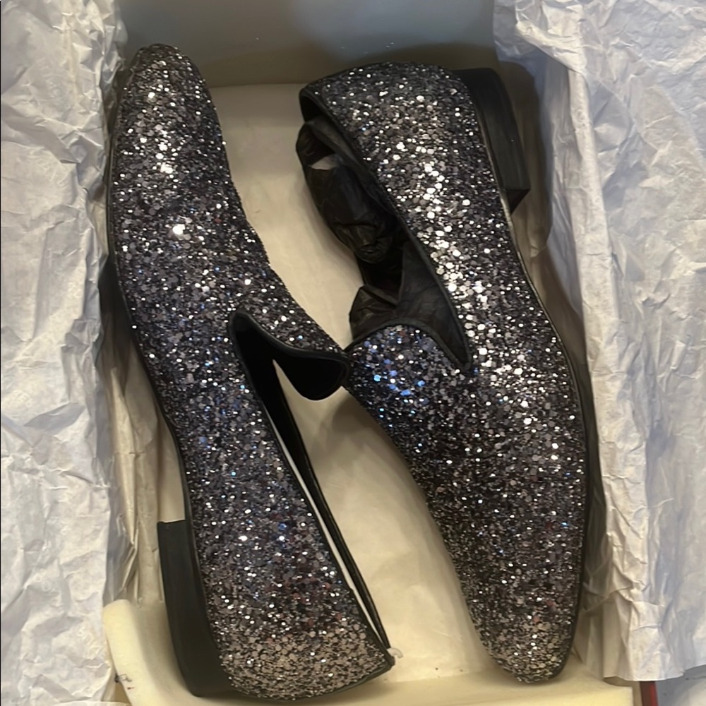 Donald J. Pliner Silver Glitter Flats & Loafers